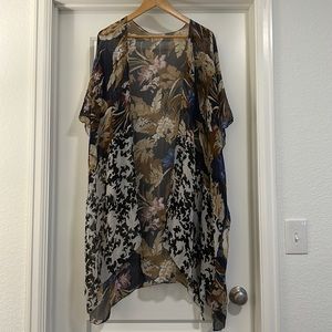 Anthropologie O/S Sheer Floral Kimono